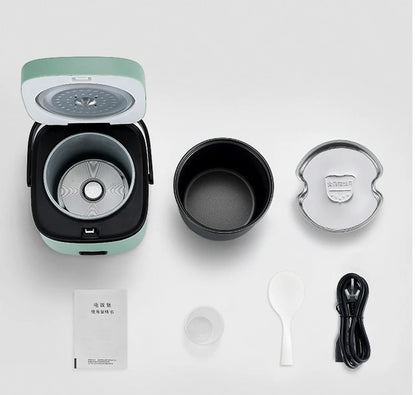 Mini Rice Cooker 1.2L Electric Cooking Machine for 1-2 People, Food Warmer & Steamer
