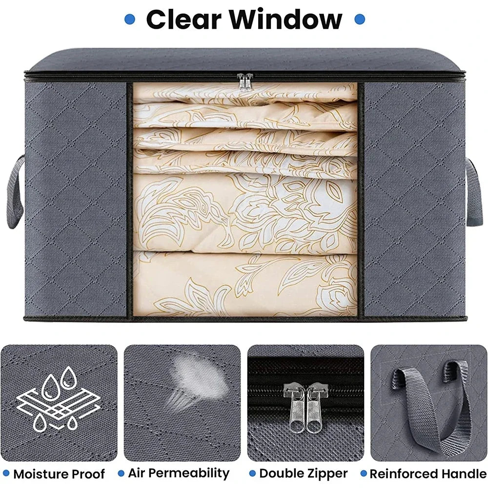 Quilt & Clothing Storage Bag - Household Bedding Organizer for Moving & Sorting