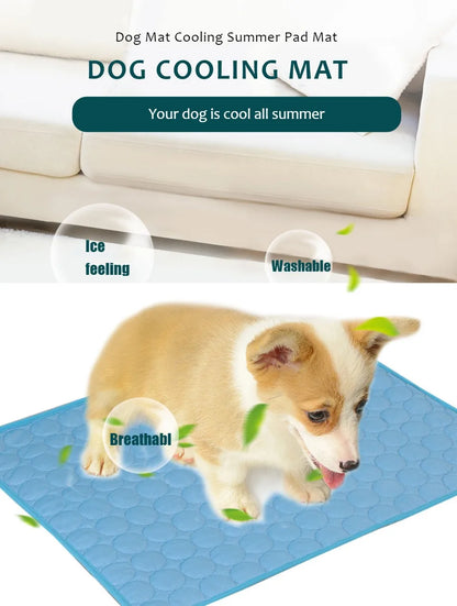 Dog Cooling Mat & Cat Ice Pad Blanket – Extra Large Summer Cold Bed for Pets