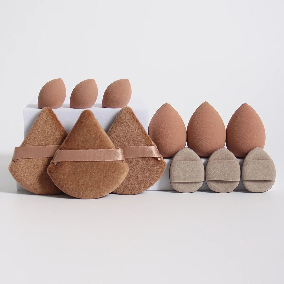12-Piece All-Purpose Makeup Sponge Set – Powder Puffs, Beauty Eggs & Mini Cushions