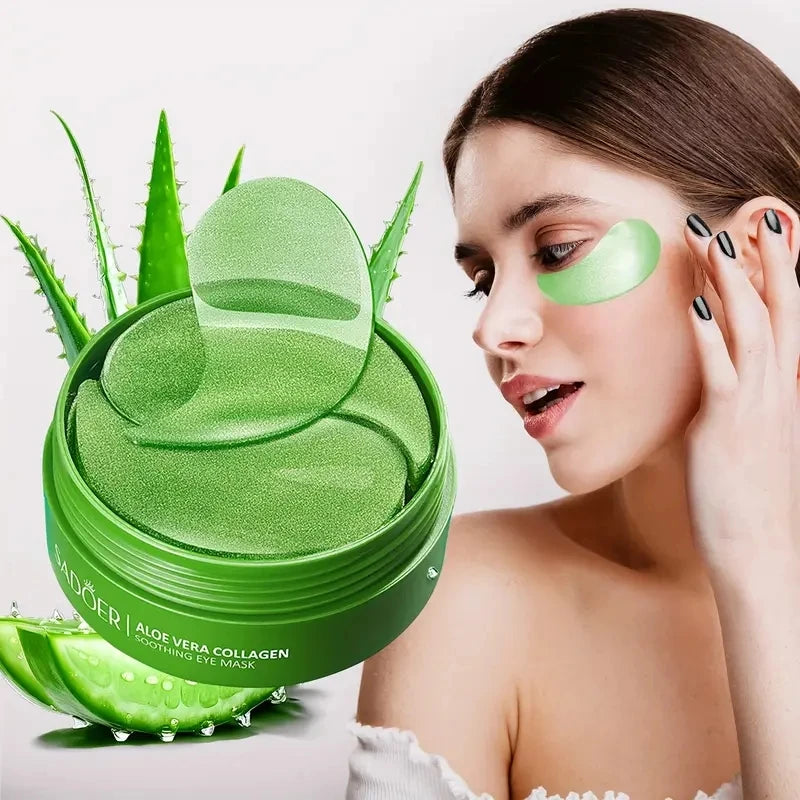60PCS Aloe Vera Collagen Eye Masks - Anti-Dark Circles & Firming Eye Patches