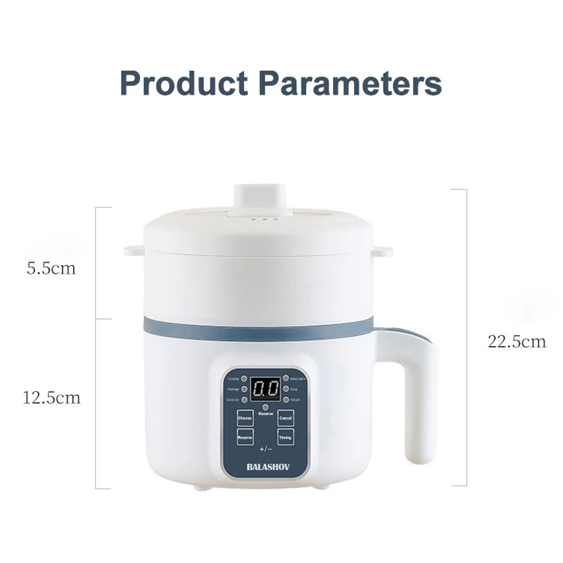 Mini Electric Rice Cooker & Multicooker for 1-2 People - Hotpot, Soup & More