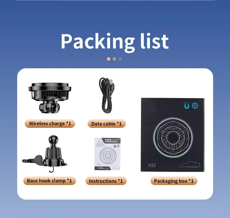 Magnetic Car Wireless Charger & Cooling Phone Holder Mount for MagSafe iPhone 12-16 Pro Max Fast Charging Stand