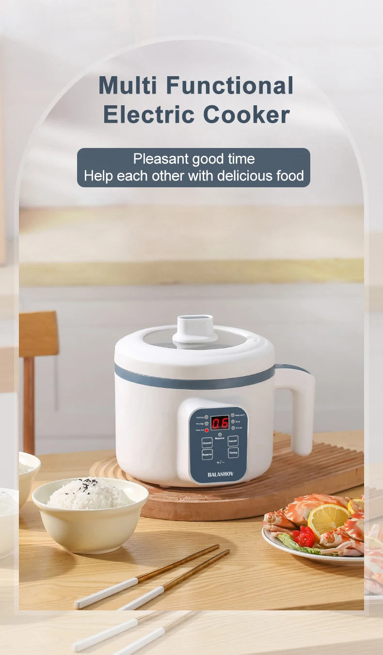 Mini Electric Rice Cooker & Multicooker for 1-2 People - Hotpot, Soup & More
