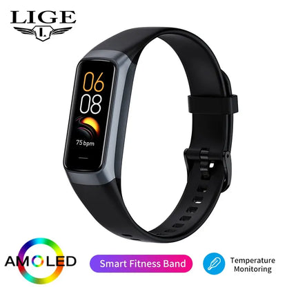LIGE AMOLED Smart Watch 2023, Men & Women Fitness Tracker, Heart Rate, Blood Oxygen Monitor, Waterproof Smart Bracelet