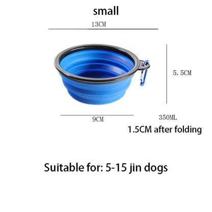 Collapsible Silicone Dog Bowl – Portable Folding Feeder for Outdoor Travel (350/1000ml)