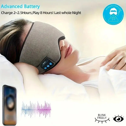Smart Eye Mask Patch & Bluetooth Wireless Headphones - 3D Sleep Mask & Light-Blocking Eye Cover