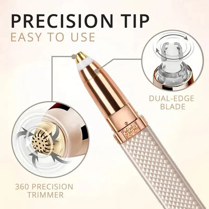 Rechargeable 2-in-1 Eyebrow Razor & Hair Shaver with LED Light for Facial Hair Removal