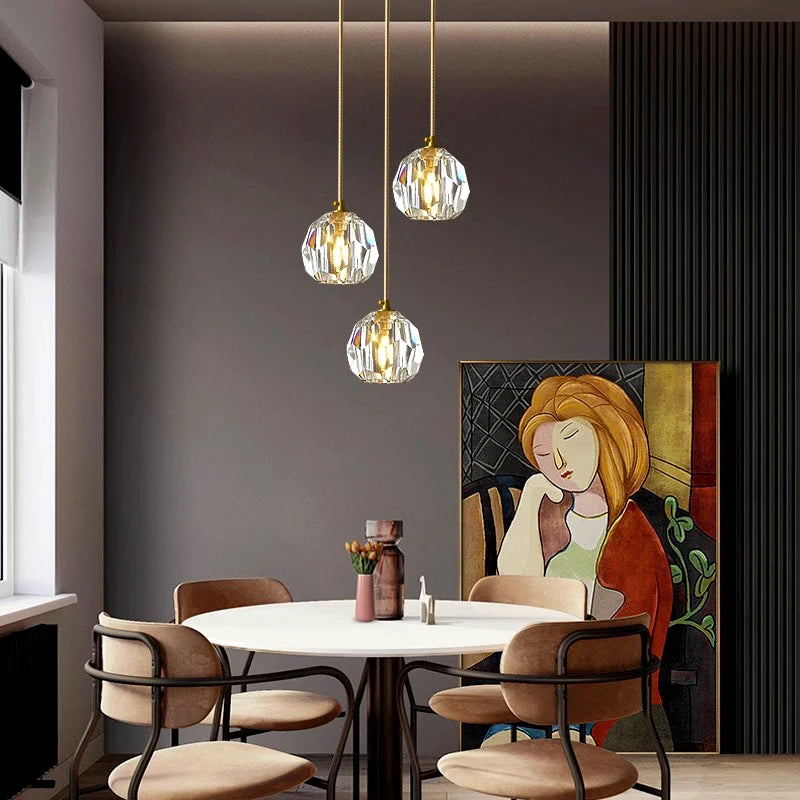 Modern Glass Pendant Lights, LED Ceiling Lamp & Hanging Chandelier for Dining Room