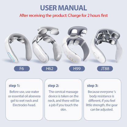 TENS Pulse Wireless Back & Neck Massager - Smart Heating Pain Relief for Shoulders & Muscles