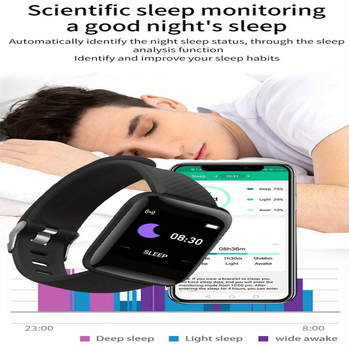 D13 Multifunctional Smart Watch for Men & Women, Bluetooth Connected, Music Player, Fitness Tracker, Sleep Monitor