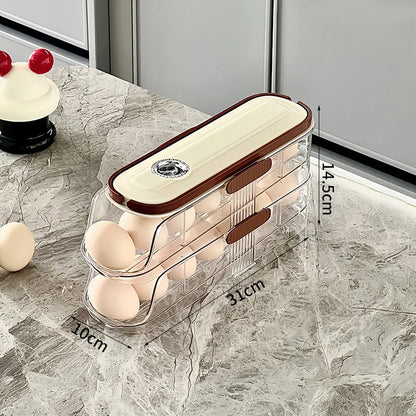 1PCS Automatic Rolling Egg Storage Box, Egg Holder Rack & Organizer for Refrigerator