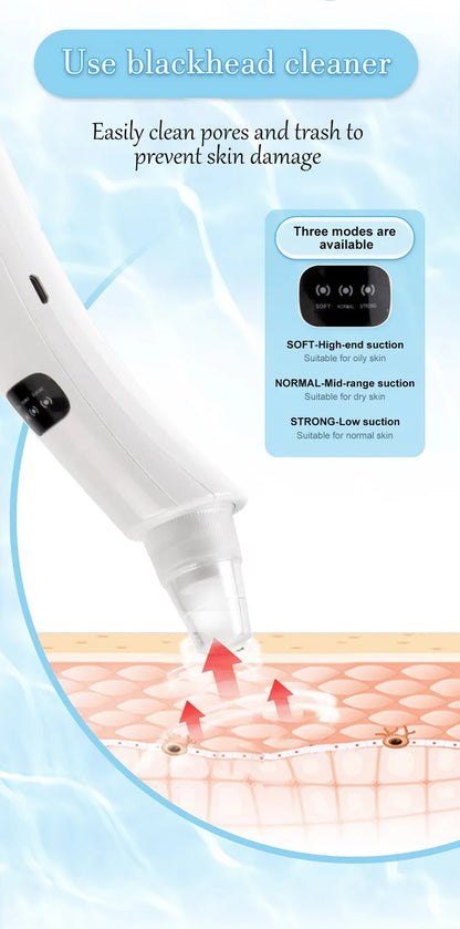 3-Suction Mode Face Cleansing Beauty Machine - Blackhead Removal & Dead Skin Remover Vacuum