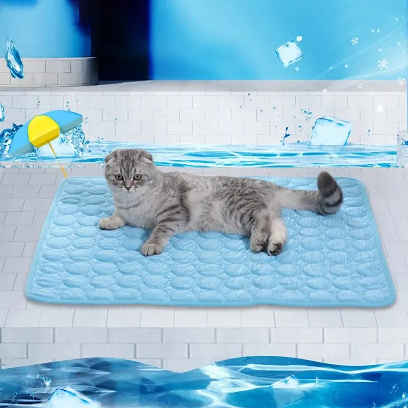 Pet Ice Mat Cooling Pad for Cats & Dogs – Summer Sofa Bed Blanket for Small Pets