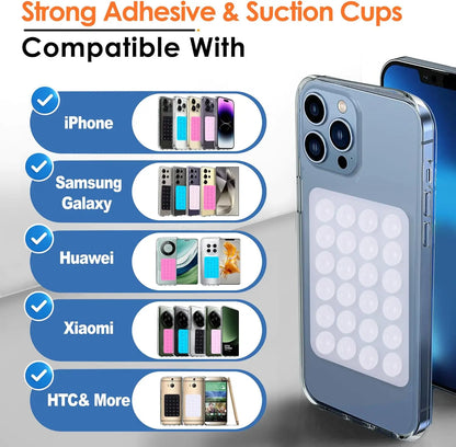 Strong Grip Phone Holder - Adhesive Silicone Suction Mount with Anti-Slip Hands-Free Stand for Cell Phones