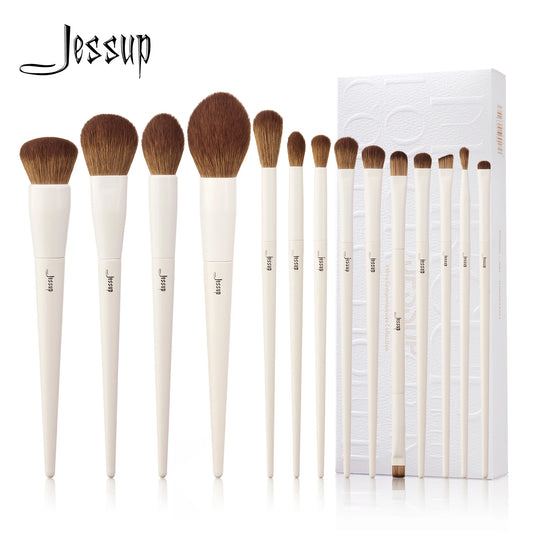 Jessup 14PC Makeup Brush Set - Synthetic Brushes for Foundation, Contour, Eyeshadow & Highlight T329