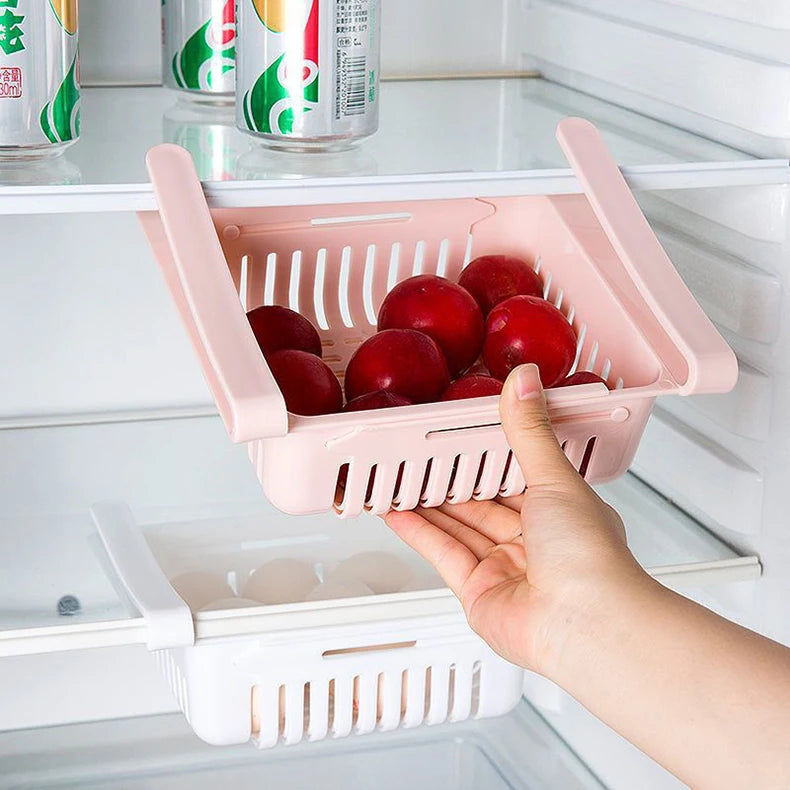 Flexible Expandable Fridge Organizer Drawer Storage Rack