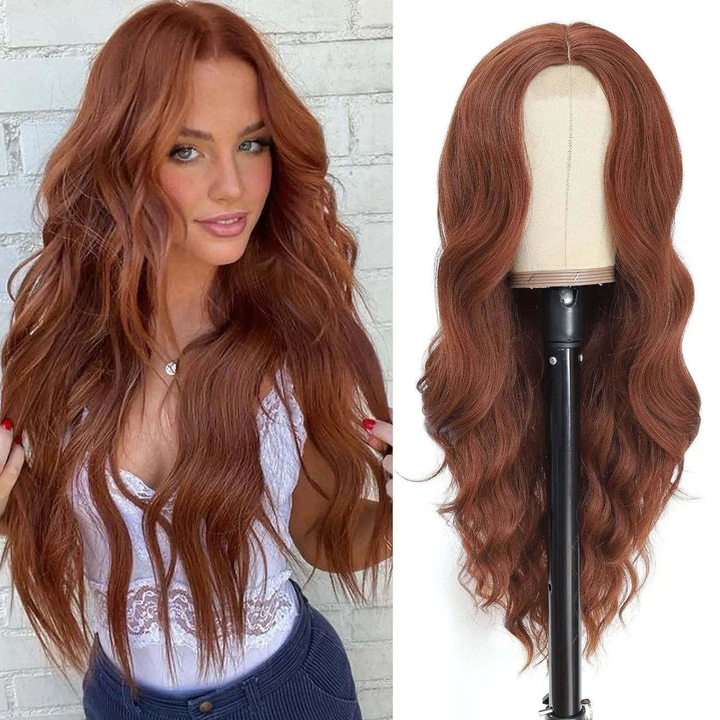 Synthetic Long Lace Ombre Blonde Wavy Wig 26 Inch for Women