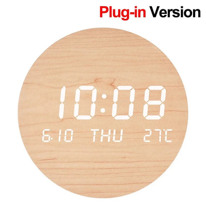 LED Digital Wall Clock - Multi-Function Display with Temperature, Date, and Time for Living Room & Bedroom