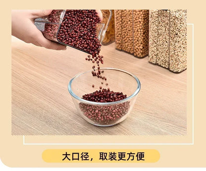 Stackable Plastic Food Storage Containers Set 460-1800ml for Grains, Tea & Snacks