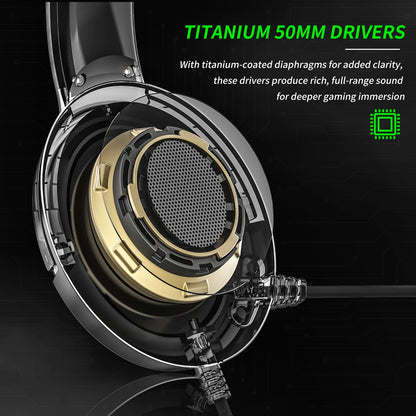 BINNUNE BG02 Gaming Headset with Mic for PS4/PS5/Xbox Series/One, PC, Switch Wired Gaming Headphones