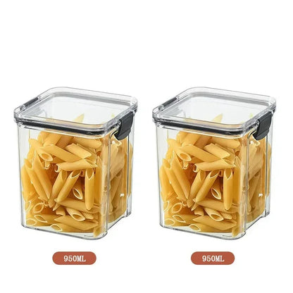 Stackable Plastic Food Storage Containers Set 460-1800ml for Grains, Tea & Snacks