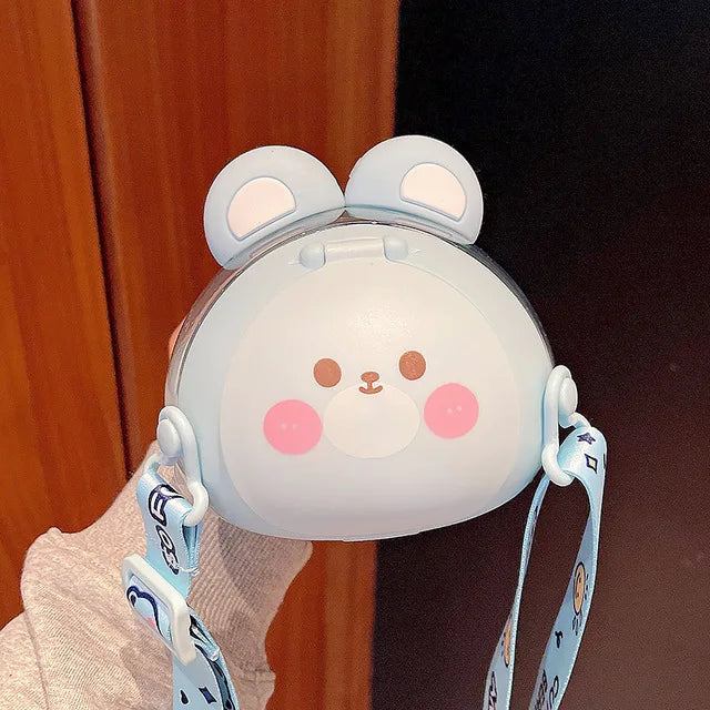 750ml Cute Bear Straw Water Cup Kawaii Plastic Drinking Cup for Kids