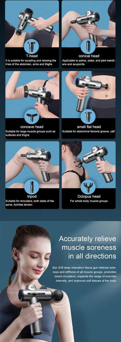 Portable Fascia Gun Vibration Massage Gun for Deep Muscle Relaxation & Fitness Slimming