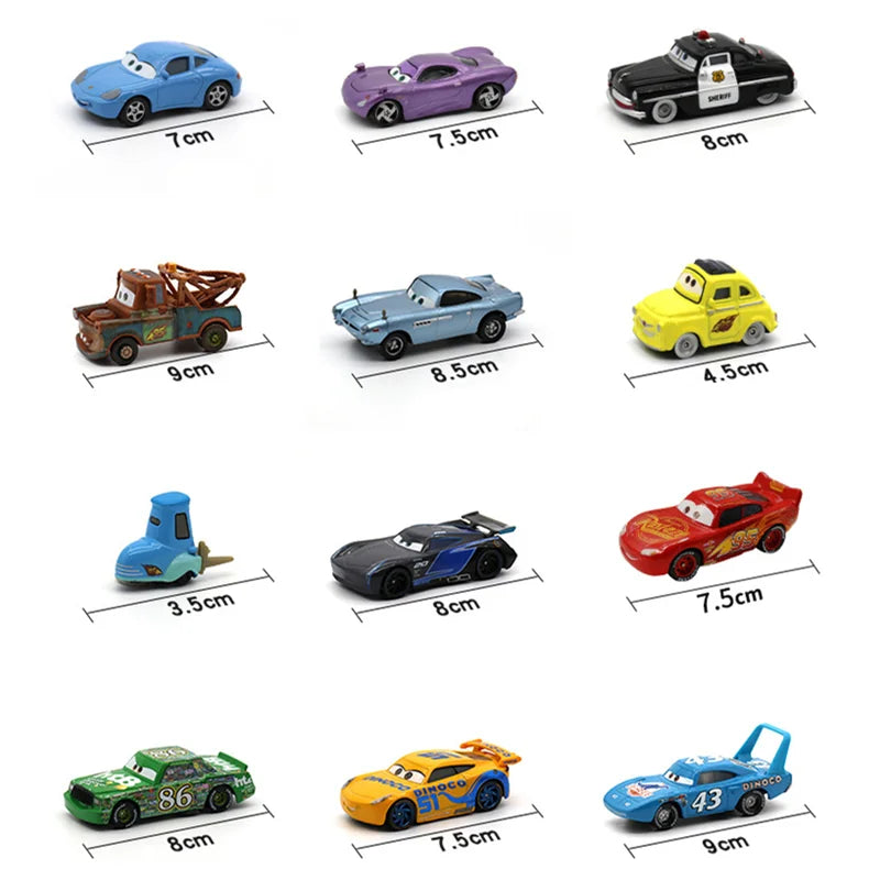 Disney Pixar Cars 3 Lightning McQueen & Mater 1:55 Diecast Toy Car Collection for Kids