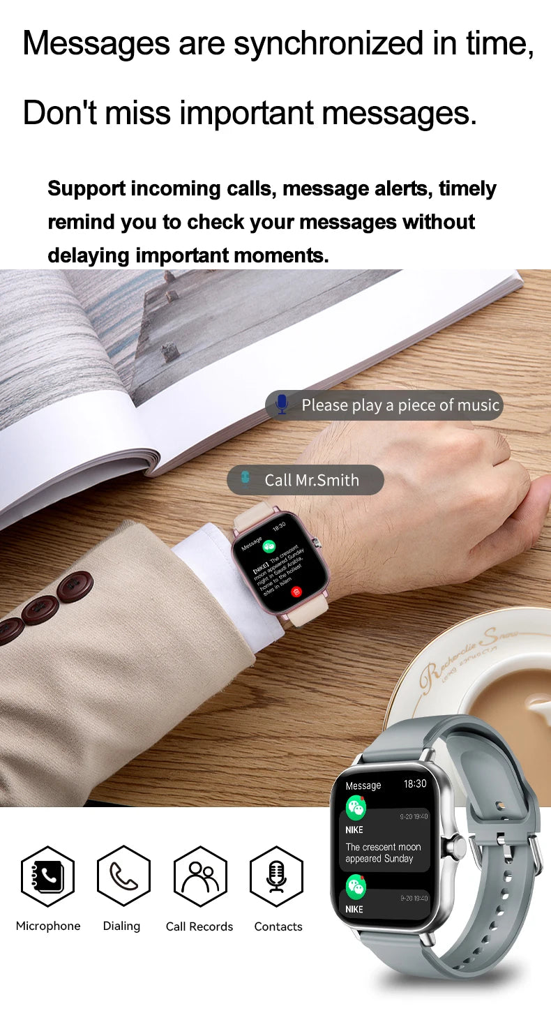 LAXASFIT 2025 Smart Watch, Bluetooth Talk, Full Touch Screen, Heart Rate Monitor, Sports Fitness Tracker for Men & Women