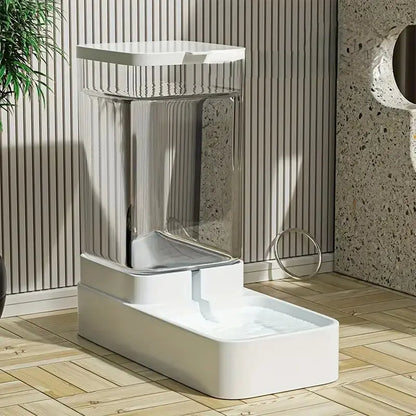 Automatic Dog Feeder & Water Dispenser Set – Plastic Gravity Food and Water Bowl