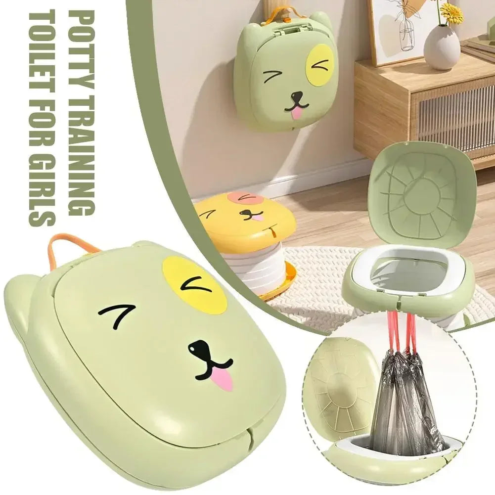 Portable Folding Toilet for Kids, Travel Potty for Car, Camping, Indoor & Outdoor Use