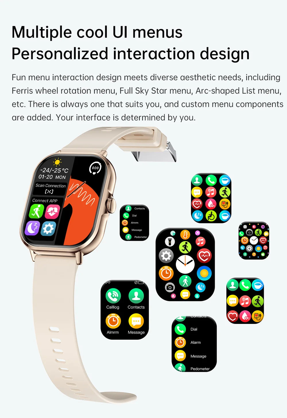 2025 2.01'' Smart Watch, Bluetooth Call, Music Player, Fitness Tracker, Sport Waterproof Watch for Men & Women, iPhone/Android