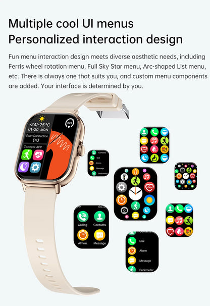 2025 2.01'' Smart Watch, Bluetooth Call, Music Player, Fitness Tracker, Sport Waterproof Watch for Men & Women, iPhone/Android