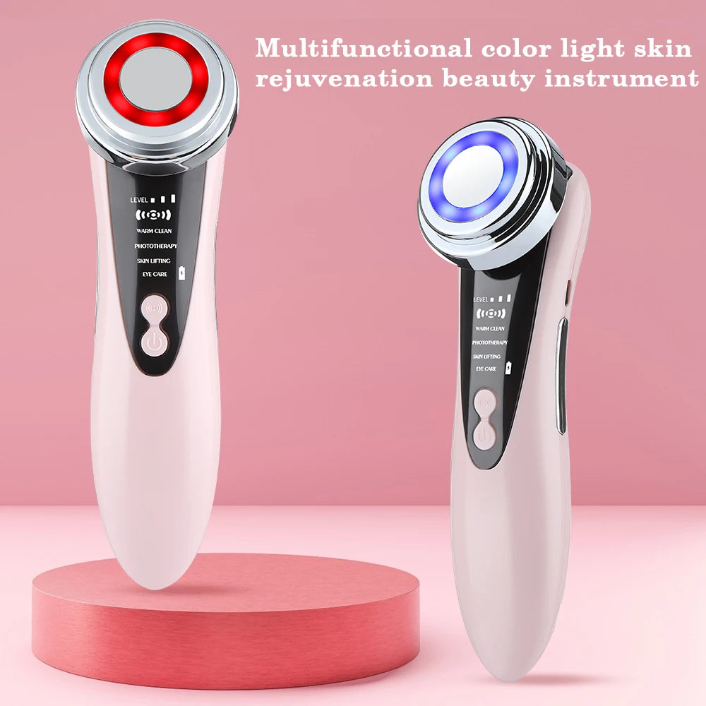 EMS Facial Massager - LED Light Therapy & Sonic Ion Vibration for Skin Tightening & Anti-Wrinkle