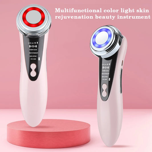 EMS Facial Massager - LED Light Therapy & Sonic Ion Vibration for Skin Tightening & Anti-Wrinkle