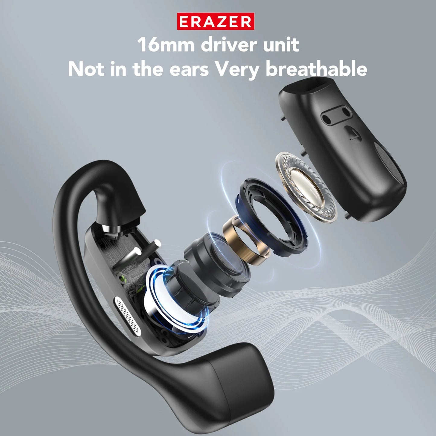 Erazer XP6 AI Translator Earbuds - Wireless Gaming Headset with Equalizer App & Waterproof Bluetooth Earphones
