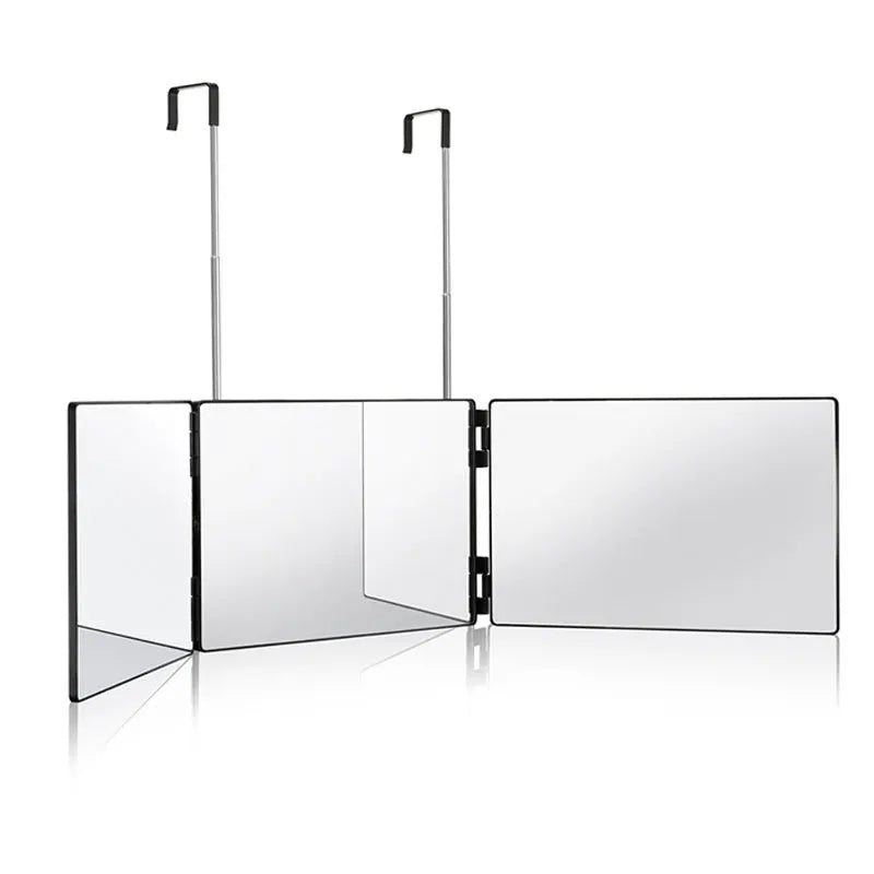 Trifold LED Mirror with Light - Adjustable Height 3-Way Self Haircut & Makeup Mirror