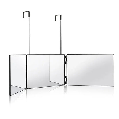 Trifold LED Mirror with Light - Adjustable Height 3-Way Self Haircut & Makeup Mirror