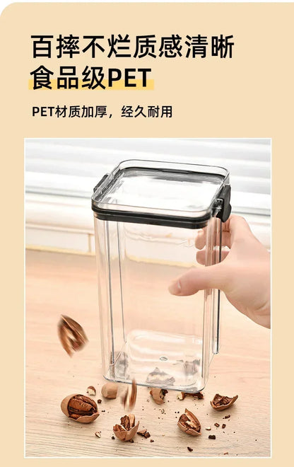 Stackable Plastic Food Storage Containers Set 460-1800ml for Grains, Tea & Snacks