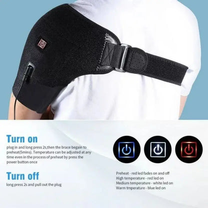 Heating Shoulder Support Belt - 3-Level Temperature Adjustment for Cold & Warm Relaxation, Dual-Sided Use