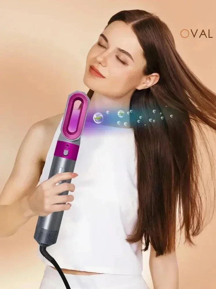 5-in-1 Low Noise Hair Styler - Professional Hair Curling, Straightening, Drying Hot Air Brushes, 1000W