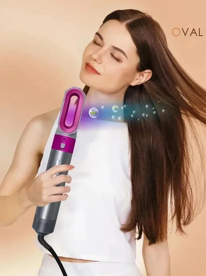 5-in-1 Low Noise Hair Styler - Professional Hair Curling, Straightening, Drying Hot Air Brushes, 1000W