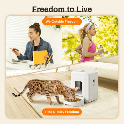 2L Smart Automatic Pet Feeder with Timer & WiFi App for Dogs & Cats