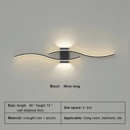 Modern LED Wall Lamp - Long Strip Decorative Lighting for Bedroom, Living Room & TV Background