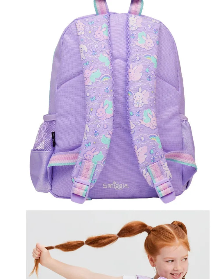 Genuine Australian Smiggle Angel Rabbit School Supplies Set, Large Capacity Backpack & Water Cup for Kids