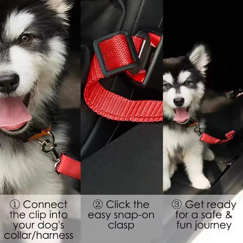 New Dog Car Seat Belt Safety Protector Travel Accessories Leash Collar Breakaway Solid Car Harness
