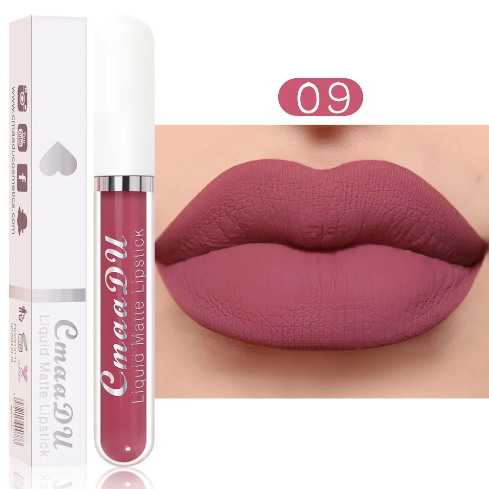 18-Color Long-Lasting Velvet Matte Liquid Lipstick Waterproof Non-Stick Cup