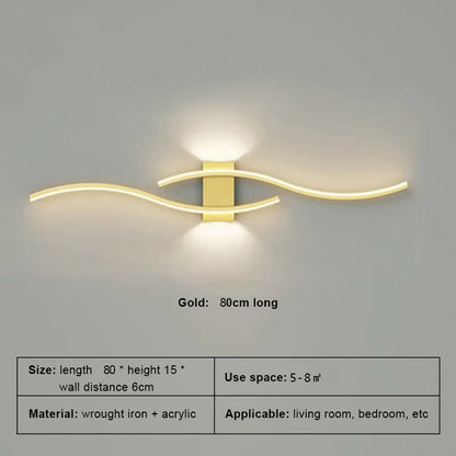 Modern LED Wall Lamp - Long Strip Decorative Lighting for Bedroom, Living Room & TV Background