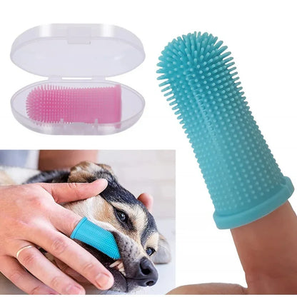 Super Soft Dog Finger Toothbrush Nontoxic Silicone Teeth Cleaning & Breath Care for Cats & Dogs